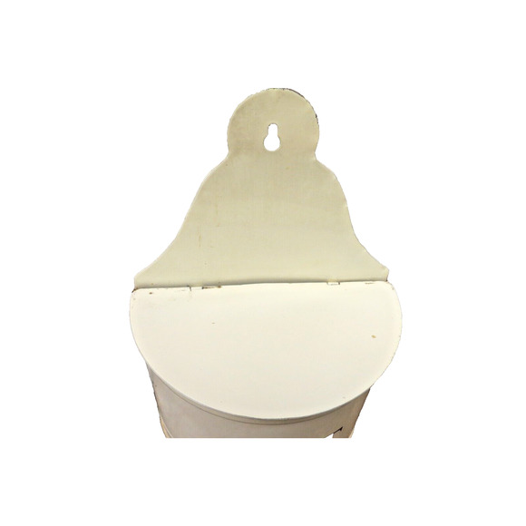 Vintage Tin Metal Hanging Salt Box - Picture 3 of 9